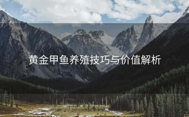 黄金甲鱼养殖技巧与价值解析