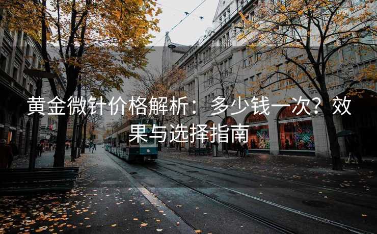 黄金微针价格解析：多少钱一次？效果与选择指南