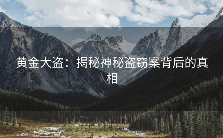 黄金大盗：揭秘神秘盗窃案背后的真相