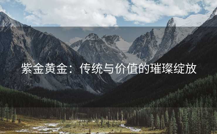 紫金黄金：传统与价值的璀璨绽放