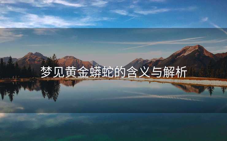 梦见黄金蟒蛇的含义与解析
