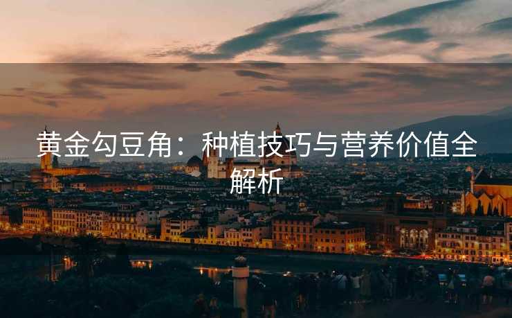黄金勾豆角：种植技巧与营养价值全解析