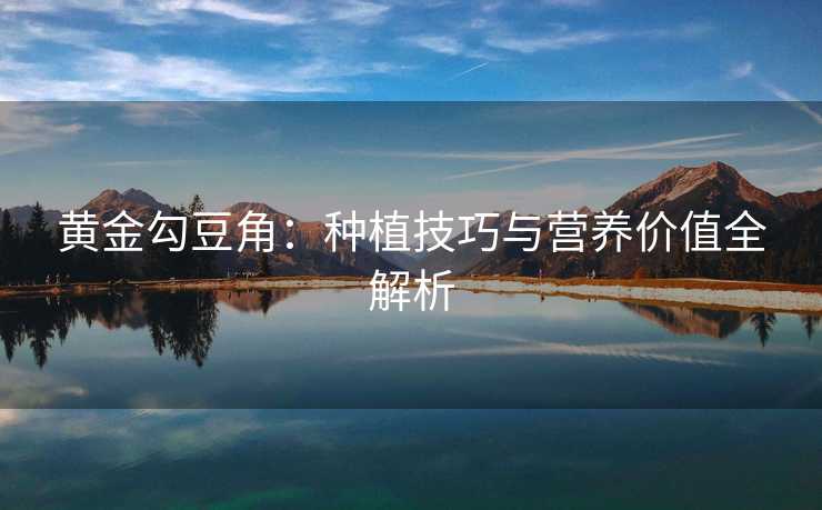 黄金勾豆角：种植技巧与营养价值全解析