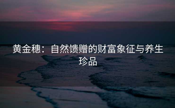 黄金穗：自然馈赠的财富象征与养生珍品