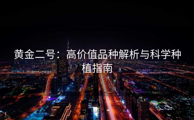 黄金二号:高价值品种解析与科学种植指南 黄金二号:高价值品种解析与科学种植指南