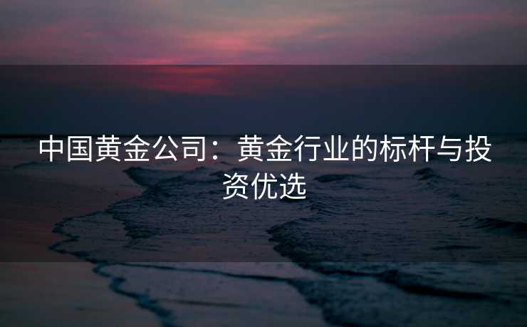 中国黄金公司:黄金行业的标杆与投资优选 中国黄金公司:黄金行业的标杆与投资优选