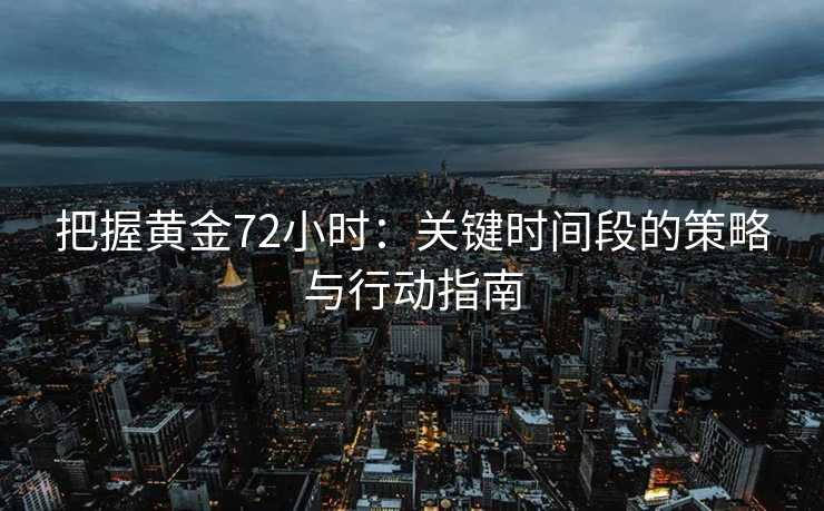 把握黄金72小时：关键时间段的策略与行动指南
