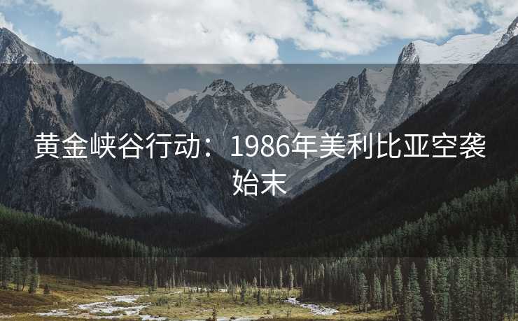 黄金峡谷行动：1986年美利比亚空袭始末